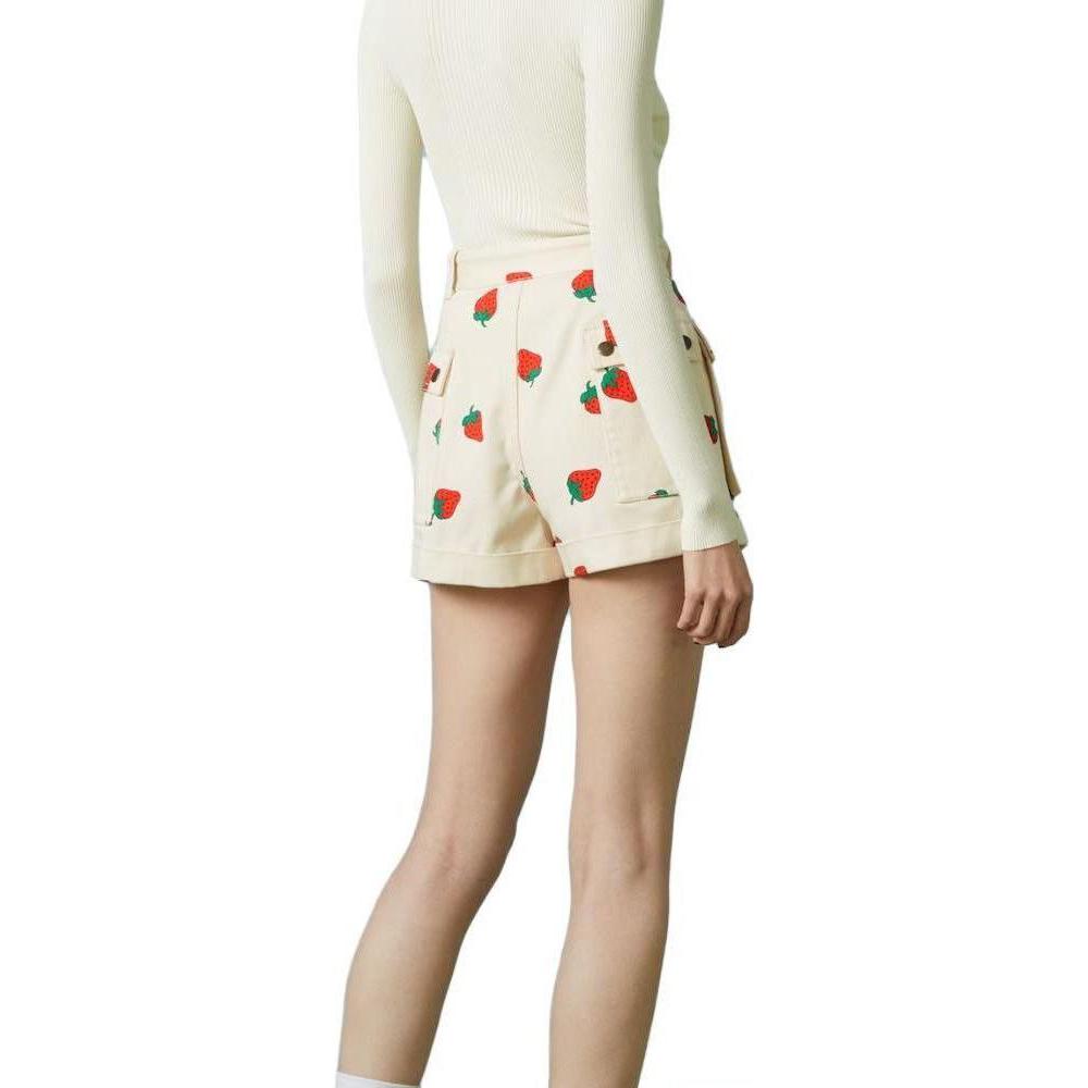 (WMNS) Gucci Strawberry Print Cotton Twill Shorts 'Ivory' 753327-XDCNK-9118