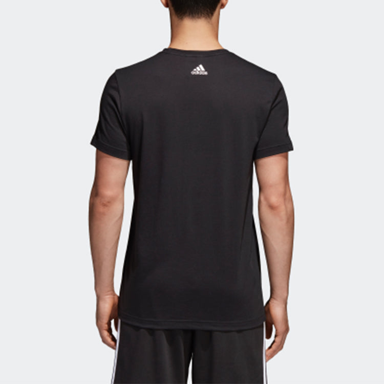 adidas Fading Linear Sports Logo Printing Round Neck Short Sleeve Black CV4502