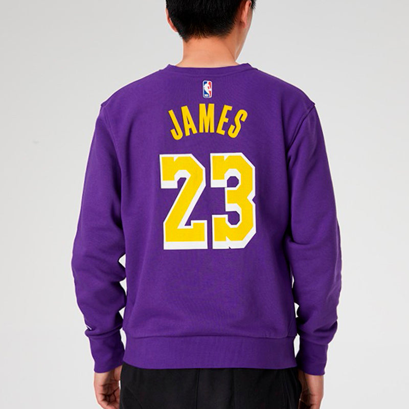 Air Jordan Los Angeles Lakers Fleece Round Neck Long Sleeves Purple CN1052-504