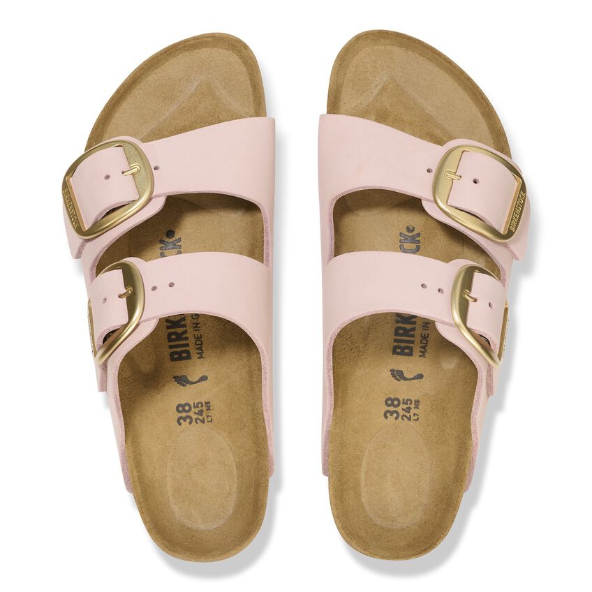 (WMNS) Birkenstock Arizona Big Buckle Nubuck Leather Narrow Fit Sandals 'Soft Pink' 1026583