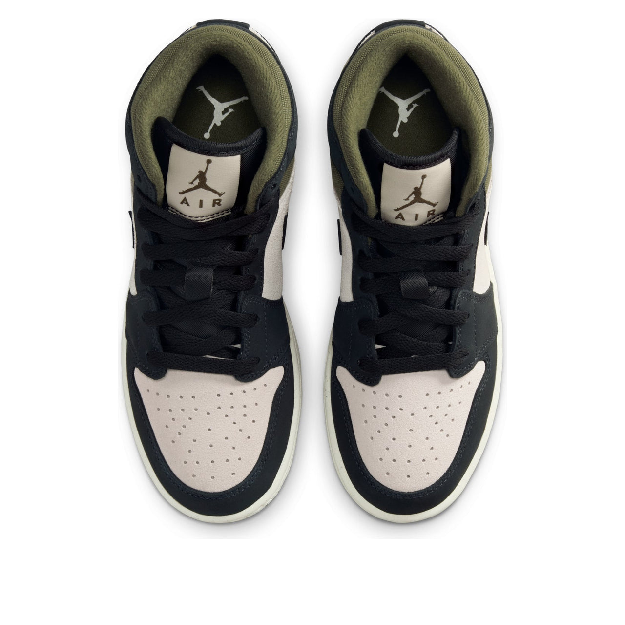 (GS) Air Jordan 1 Mid 'Off Noir Medium Olive' HV4399-102