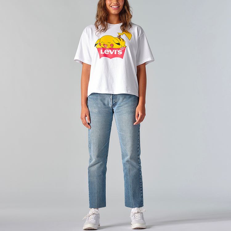 Levis x Pokmon Crossover Pikachu Printing Round Neck Short Sleeve Unisex White 59194-0002