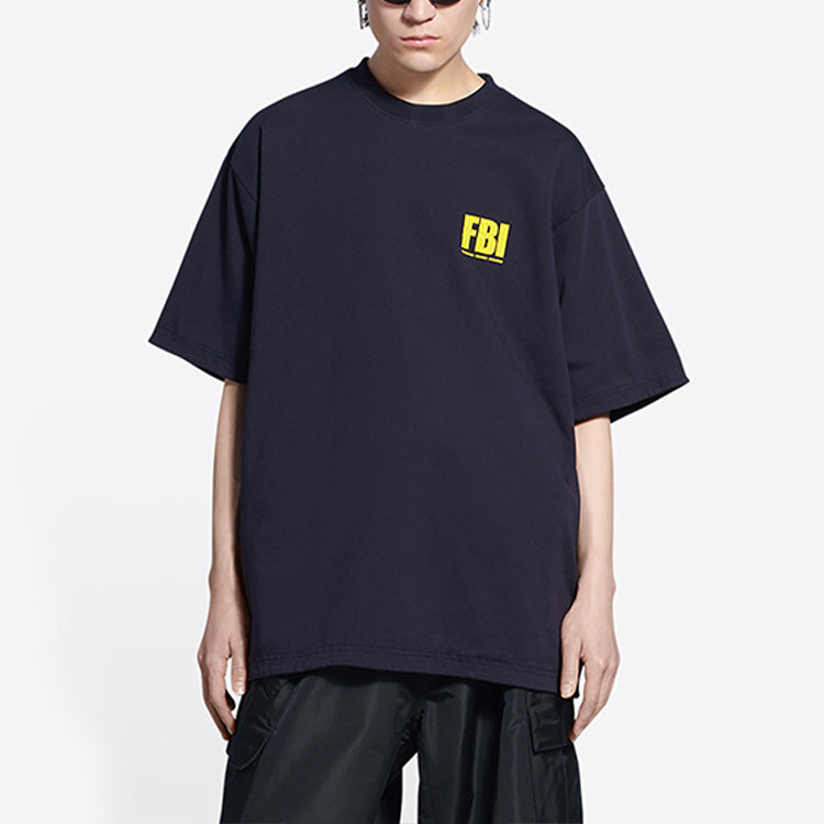 Balenciaga Year Of The Tiger FBI Revesible T-Shirt 'Navy' 681467TLVM54084