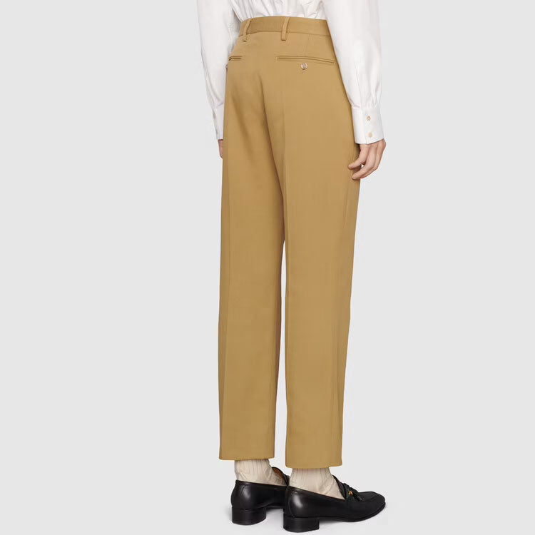 Gucci Cotton Ankle Pant With Web 'Light Brown' 668588-Z8AQY-9727