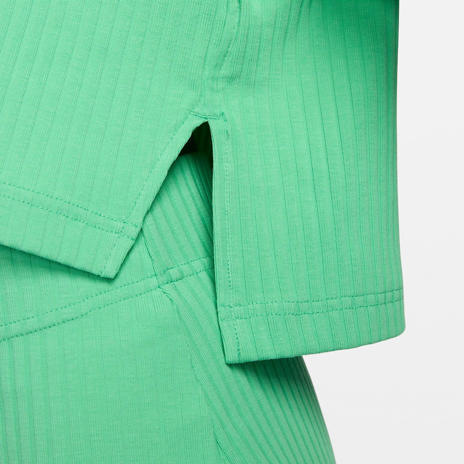 (WMNS) Nike Sportswear Ribbed Jersey Short-Sleeve Top 'Green Apple Color' DV7871-363