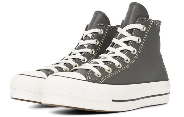 (WMNS) Converse Chuck Taylor All Star Platform Leather High Top Thick Sole Grey 'Gray White' 565867C