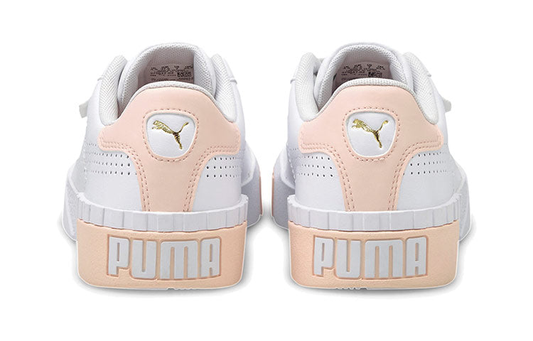 (WMNS) PUMA Cali Perforated Casual Board Shoes White/Pink 375047-02