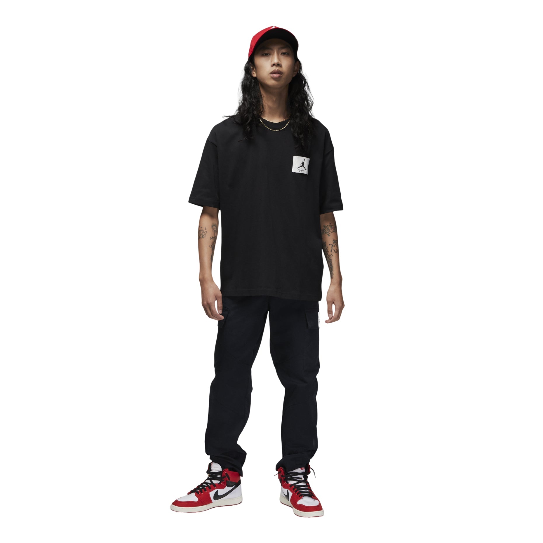 Air Jordan Solid Color Patch Round Neck Short Sleeve Asia Sizing 'Black' DZ7314-010