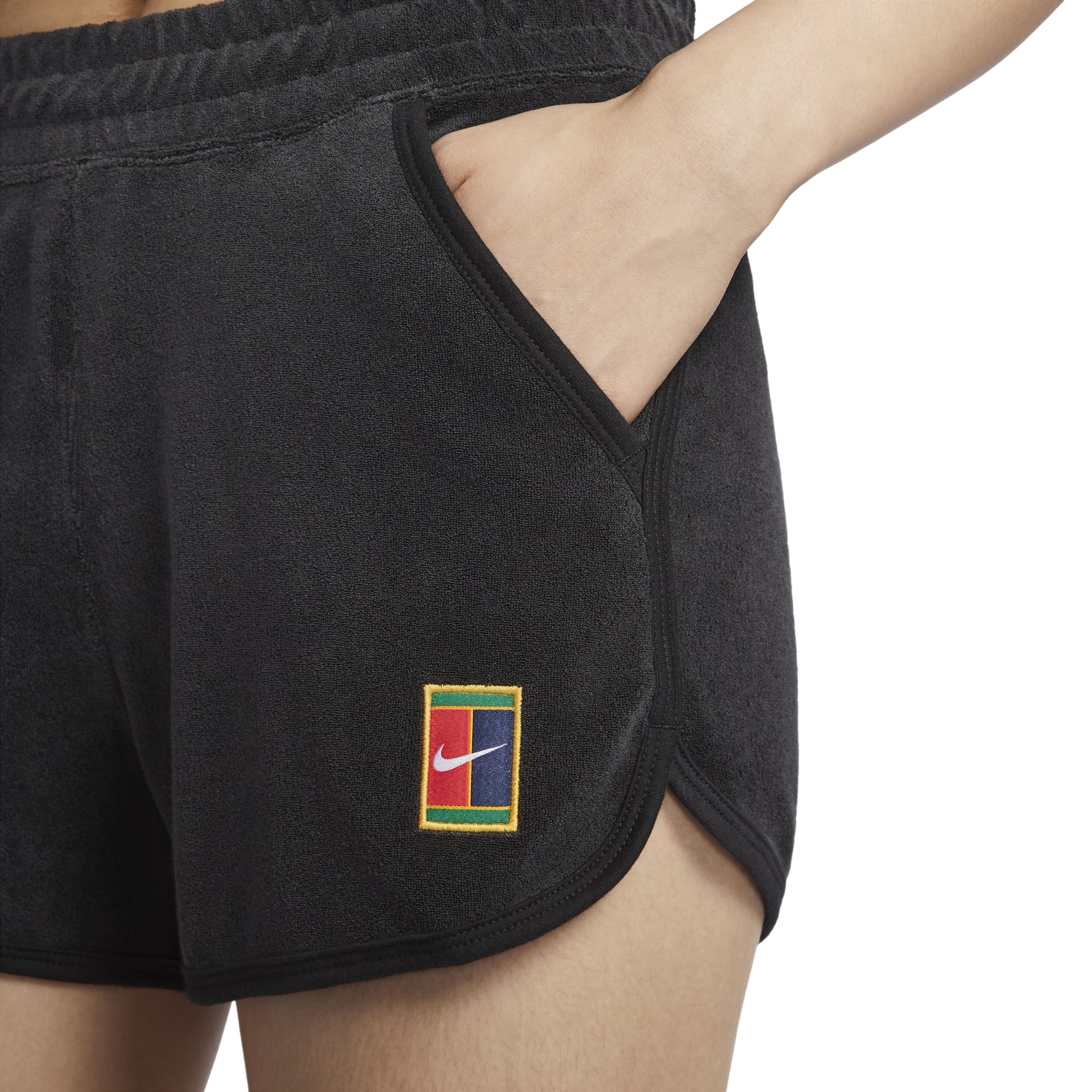 (WMNS) NikeCourt Heritage Mid-Rise French Terry Tennis Shorts Asia Sizing 'Black' FQ2283-010