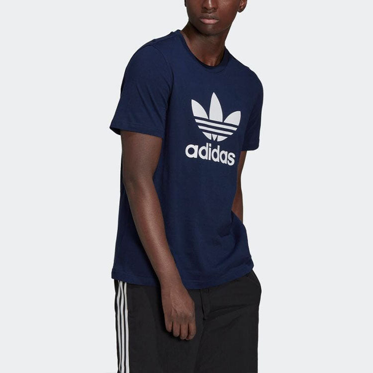 Men's adidas originals Logo Printing Round Neck Short Sleeve Blue T-Shirt HK5226