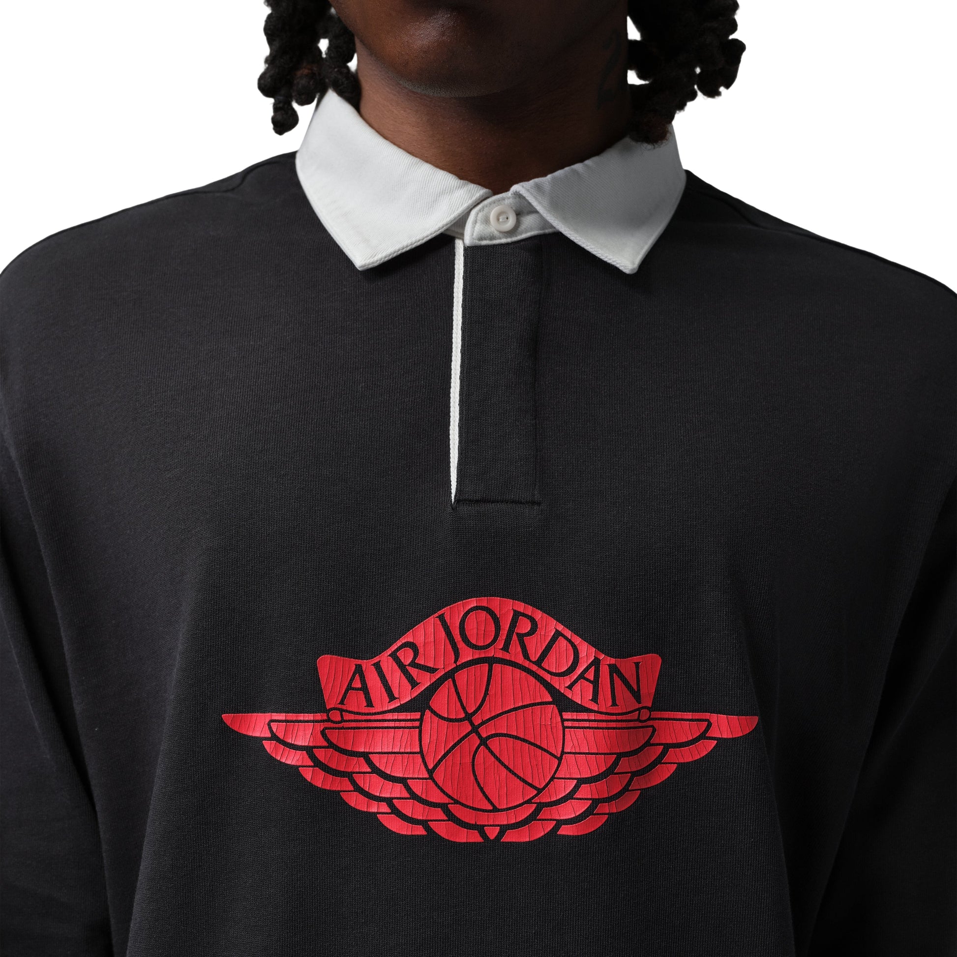 Jordan Flight Essentials Rugby T-Shirt 'Black University Red' IM9148-010