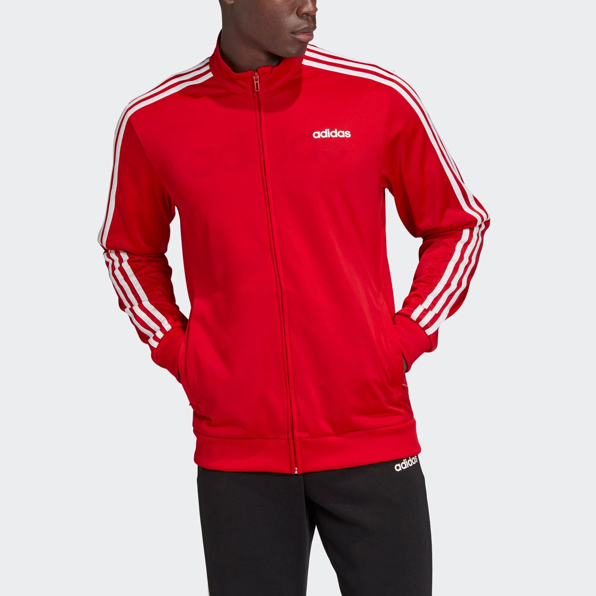 adidas E 3s Tt Tric Athletics Training Slim Fit Sports Stylish Jacket Red FM6069