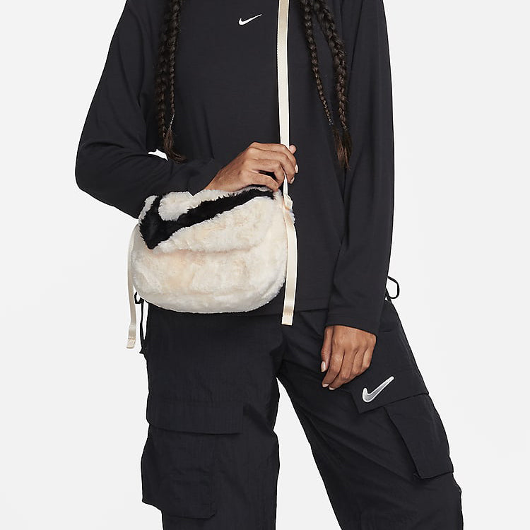 Nike Sportswear Futura 365 Faux Fur Crossbody Bag 1L 'Guava Ice Black' FB3048-838