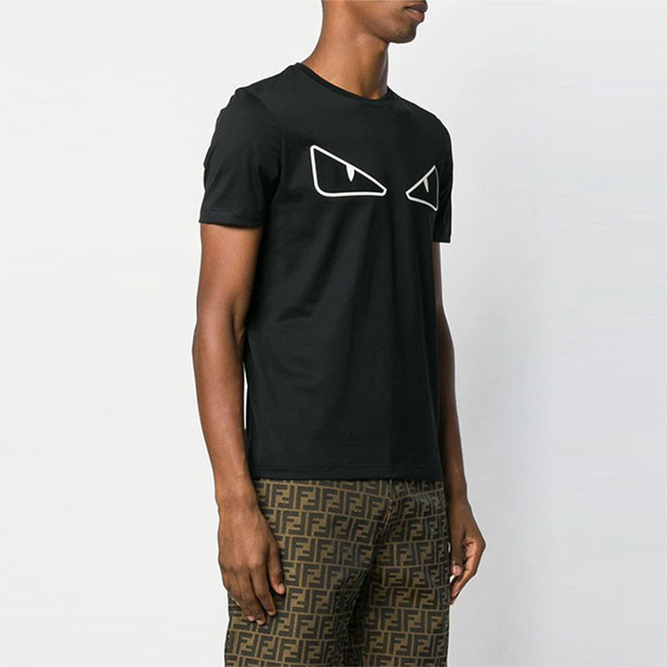 Men's FENDI Small Eye Pattern Short Sleeve Black FAF532-A78J-F0GME