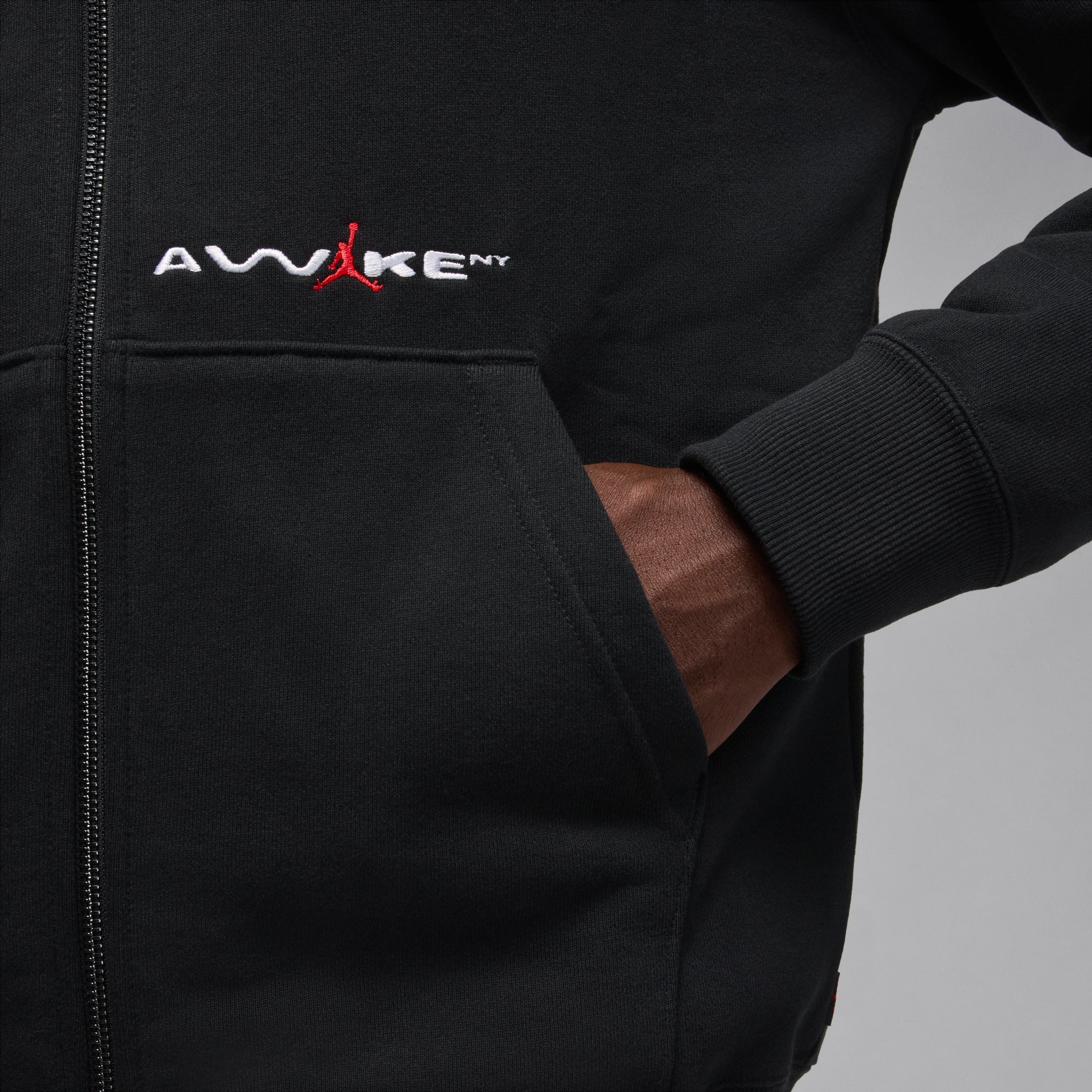 Air Jordan x Awake NY Full-Zip Fleece Hoodie 'Black' IB7289-010