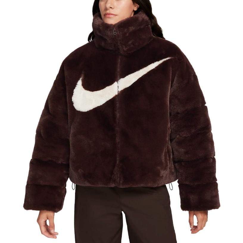 (WMNS) Nike Sportswear Essential Oversized Faux Fur Puffer 'Light Orewood Brown' FN0368-227