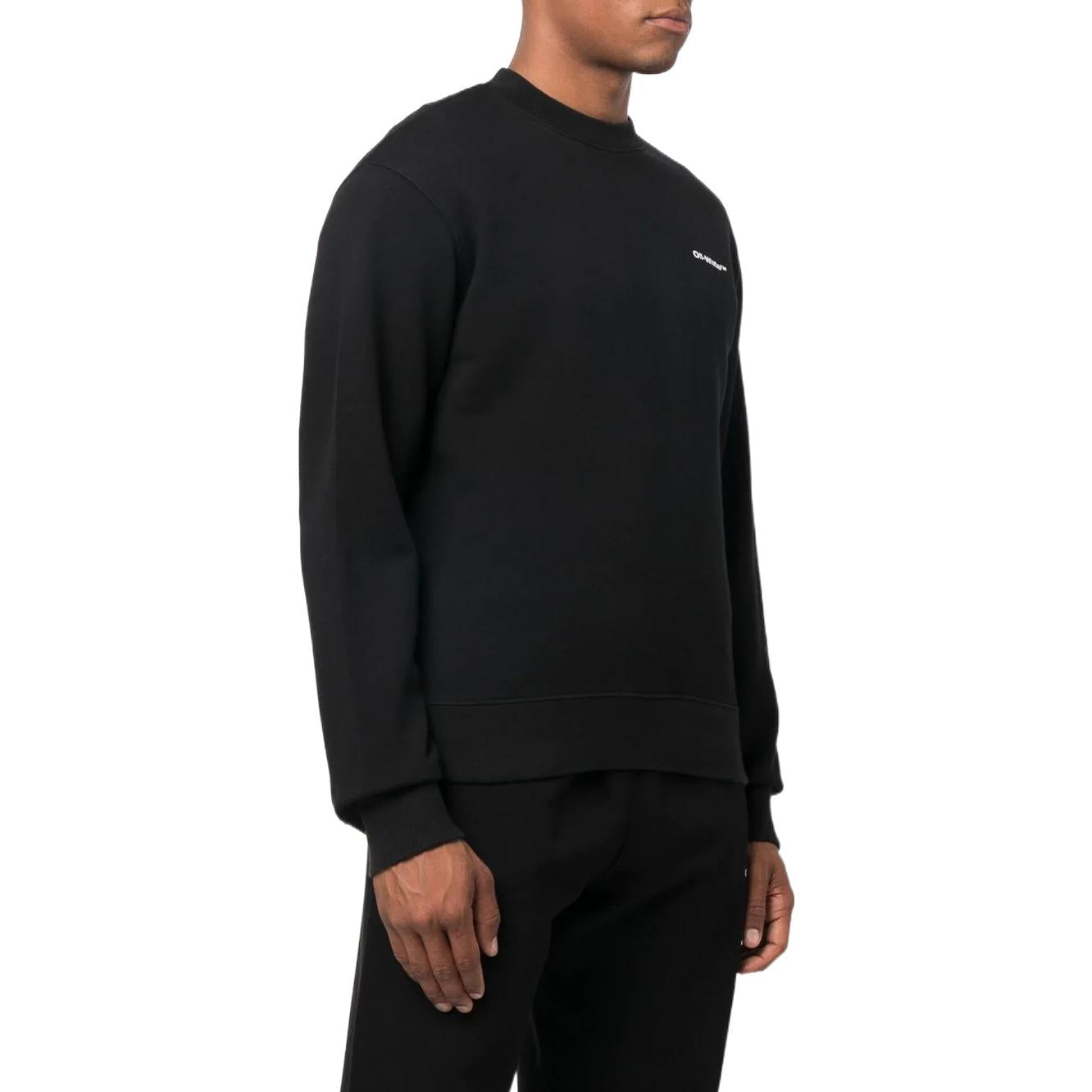 Men's Off-White SS22 Back Logo Printing Round Neck Long Sleeves Black OMBA057F22FLE0111001