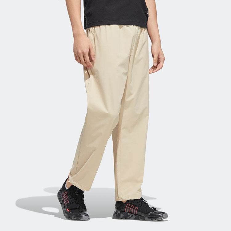 Men's adidas originals Lw Woven Pant Sports Solid Color Breathable Casual Long Pants/Trousers Light Brown HM8024