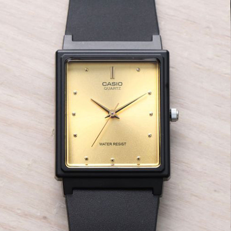 CASIO Quartz Waterproof Gold DialBlack Strap Mens GoldBlack Analog MQ-38-9A