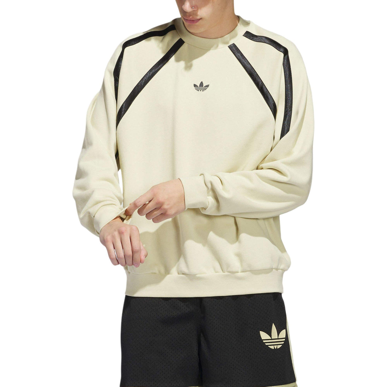 adidas Basketball Graphic Crewneck Sweatshirt 'White Black' IR6384