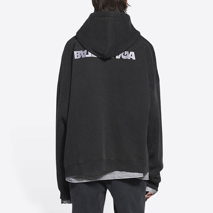 Balenciaga Turn Zip-Up Hoodie Wide Fit 'Black' 674719TLVB49034