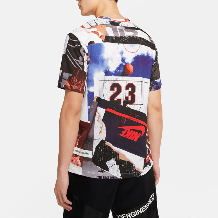 Air Jordan PHOTO Sports Training Round Neck 'White Black' CJ6299-100
