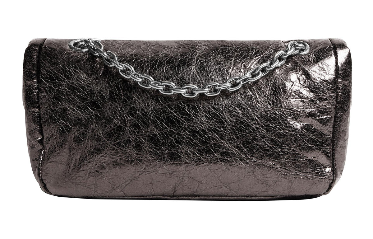 (WMNS) Balenciaga Monaco Small Chain Bag Metallized 'Dark Grey' 7659662AASD1314