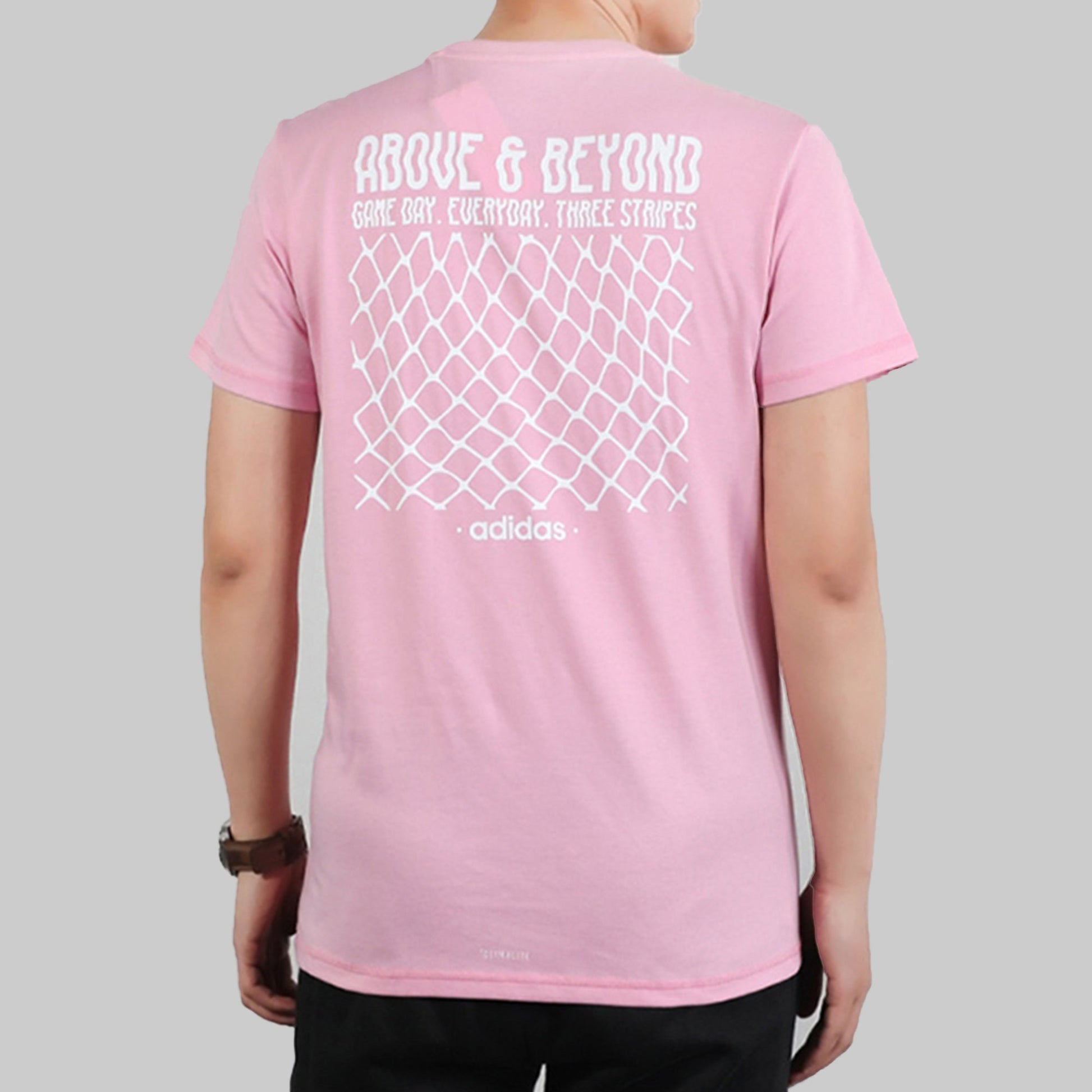 adidas neo M Fav Surf Tee Causual Sports Ventilate Round Collar Male Pink Red DW8229