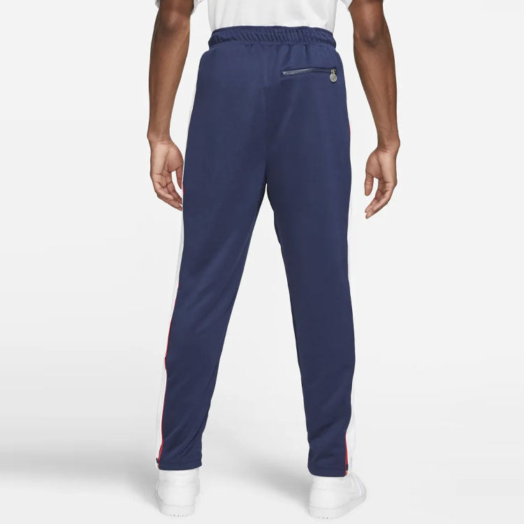 Air Jordan Paris Saint-Germain Side Contrasting Colors Zipper Soccer/Football Sports Pants Blue DB6500-410