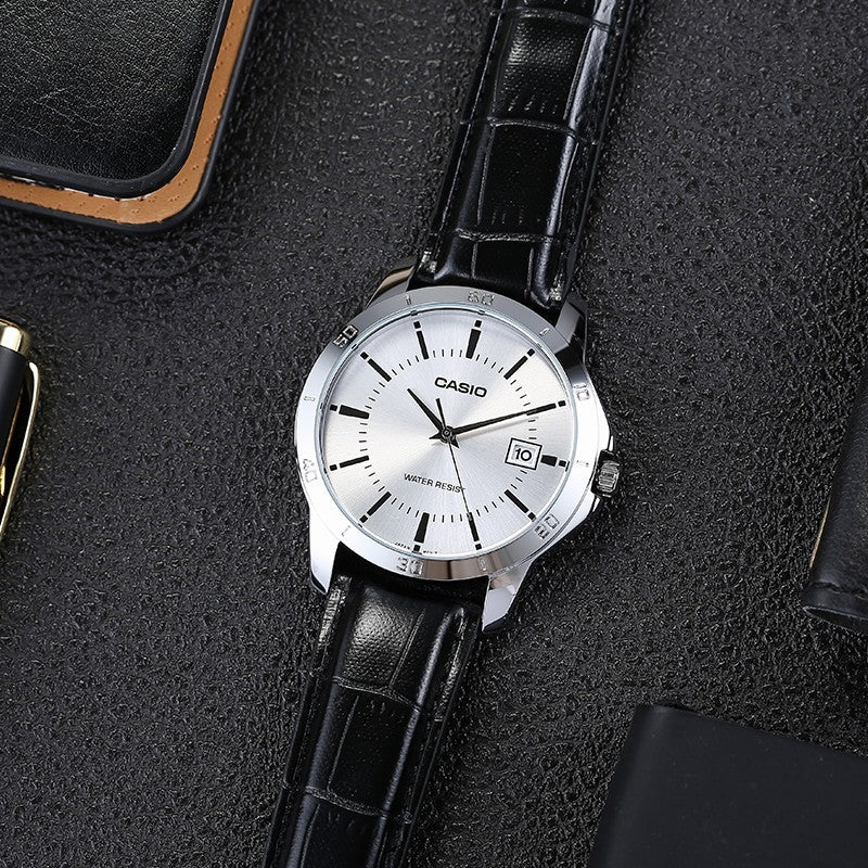 CASIO Couple Quartz Waterproof Unisex Mens Black Analog MTP-V004L-7A&LTP-V004L-7A