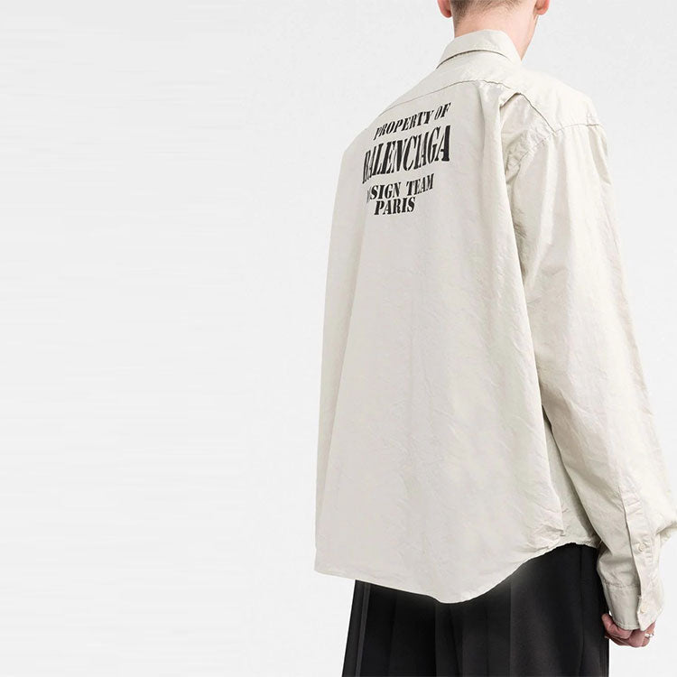 Balenciaga Property Of Back Print Shirt 'Ecru' 703843TKM019800