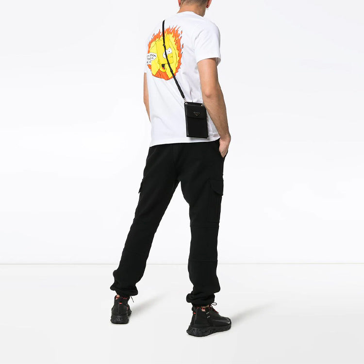 Off-White C/O Virgil Abloh Men'S White Flamed Bart Short Sleeve Slim Tee OMAA027S191850350188