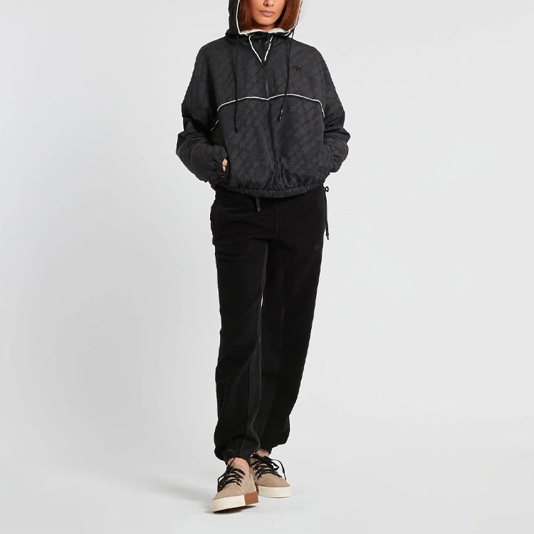 adidas originals x alexander wang Unisex Half Zipper Hooded Jacket Black BR9247