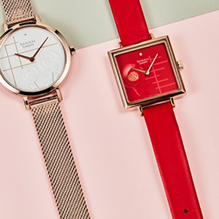 Casio Sheen Classic Cube Analog Watch 'Red Gold' SHE-C141CGL-4AUPFH-PERSON