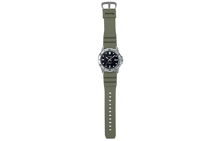 CASIO Analog 'Olive Green' MTP-VD01-3EV