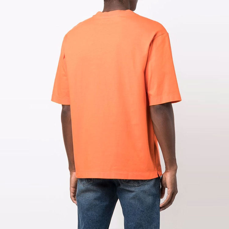 Off-White FW21 Chest Logo Printing Round Neck Short Sleeve Ordinary Version Orange OMAA119F21JER0022010