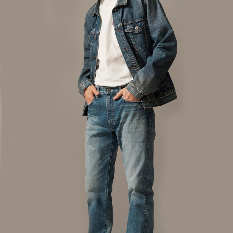 Men's Levis Distress Denim Jacket Denim Blue 67485-0012