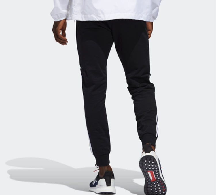 adidas Plaid Pants Knitted Sports Pants Men Black FT2843