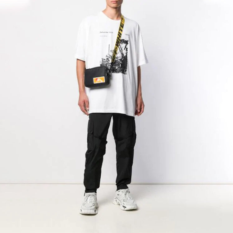 Off-White Puffy Crossbody Bag Shoulder Messenger Bag Black OMNA049F19F430021000