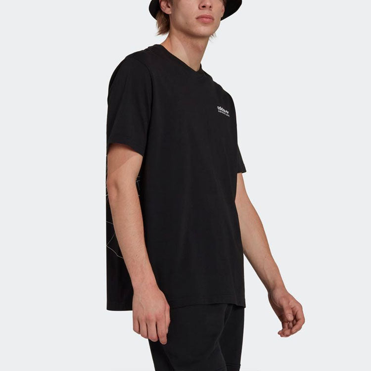 Men's adidas originals Alphabet Logo Printing Round Neck Short Sleeve Black T-Shirt HK5010
