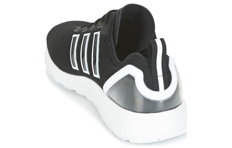 adidas originals ZX Flux Cozy Wear-Resistant Running Shoes Black Unisex 'Black White' S79005