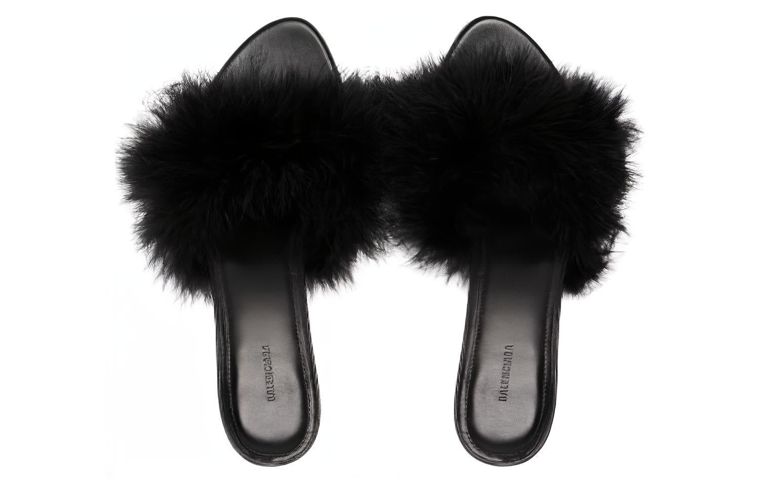 (WMNS) Balenciaga Boudoir 70mm Sandals 'Black Feathers' 787447W0WMQ1000