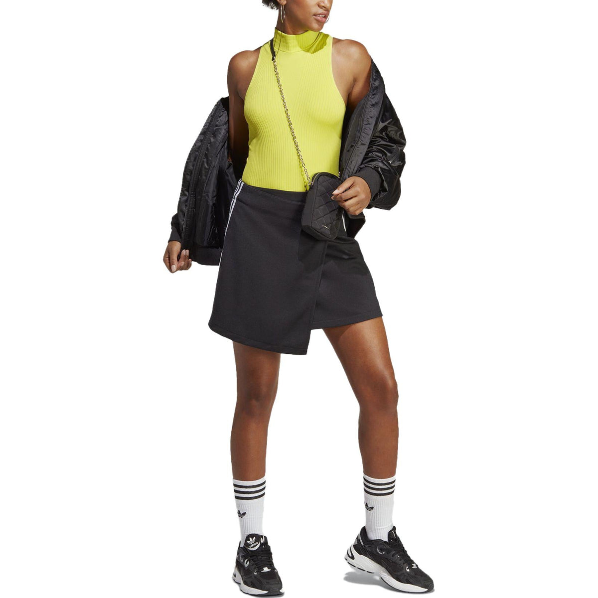 (WMNS) adidas Adicolor Classics 3-Stripes Short Wrapping Skirt Asia Sizing 'Black White' IC5475