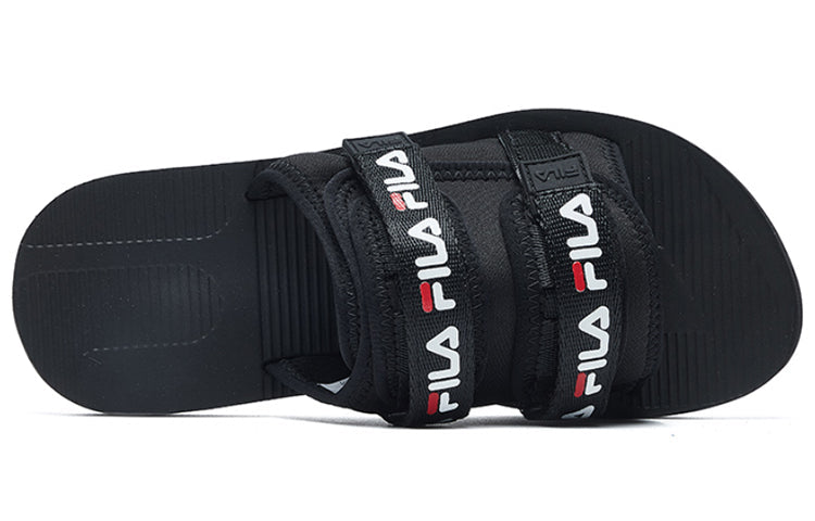 (WMNS) FILA Thick Sole Velcro Black Slippers F62W024502FBK