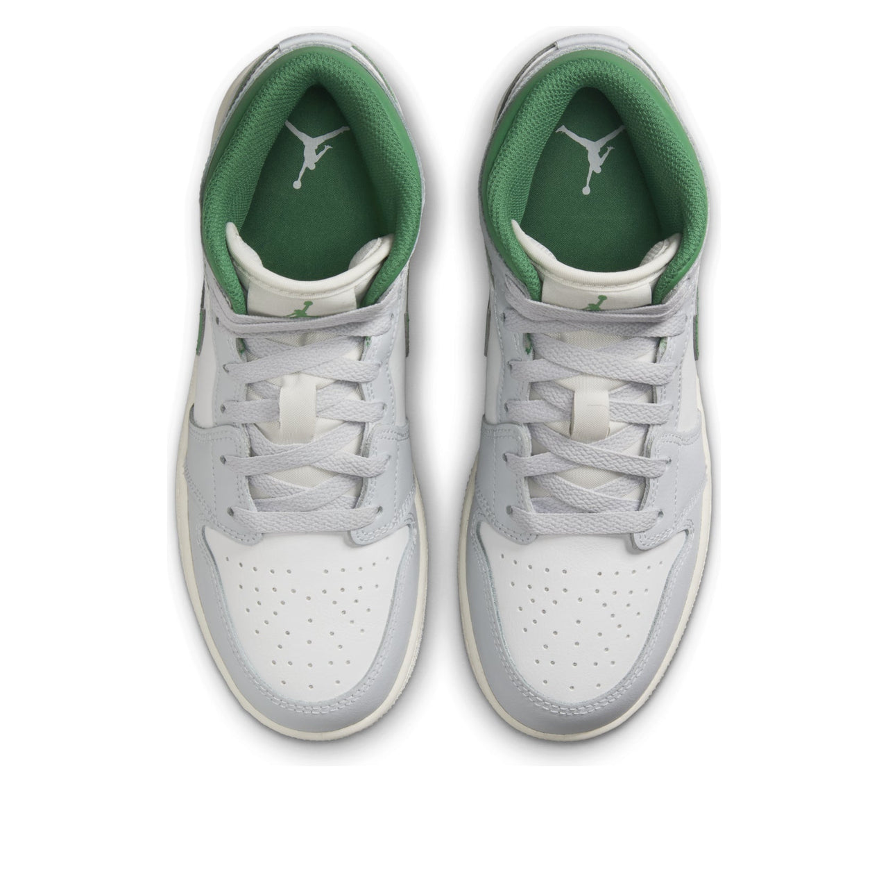 (GS) Air Jordan 1 Mid 'White Pure Platinum Pine Green' DQ8423-142