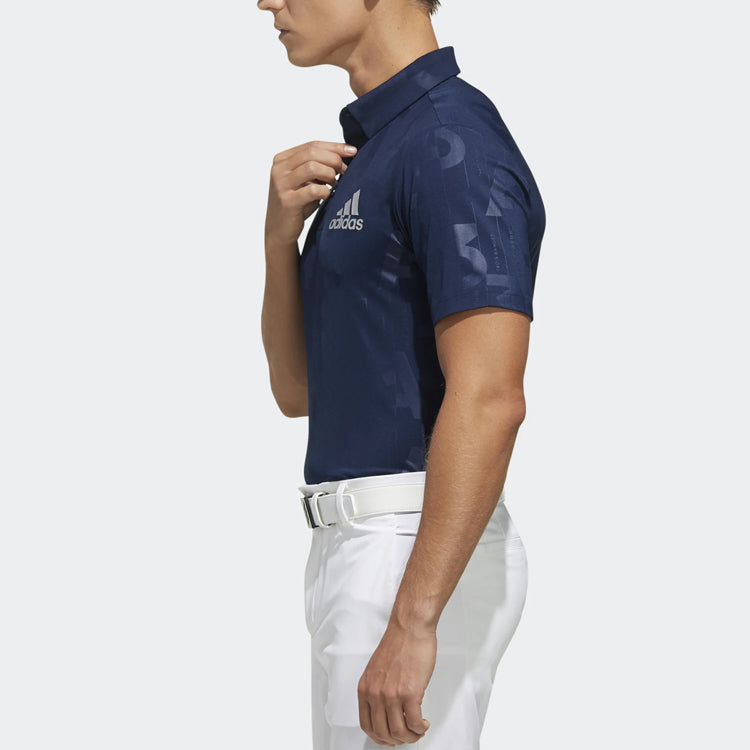 Men's adidas S/S Polo Golf Sports Short Sleeve polo Navy Blue FJ3830