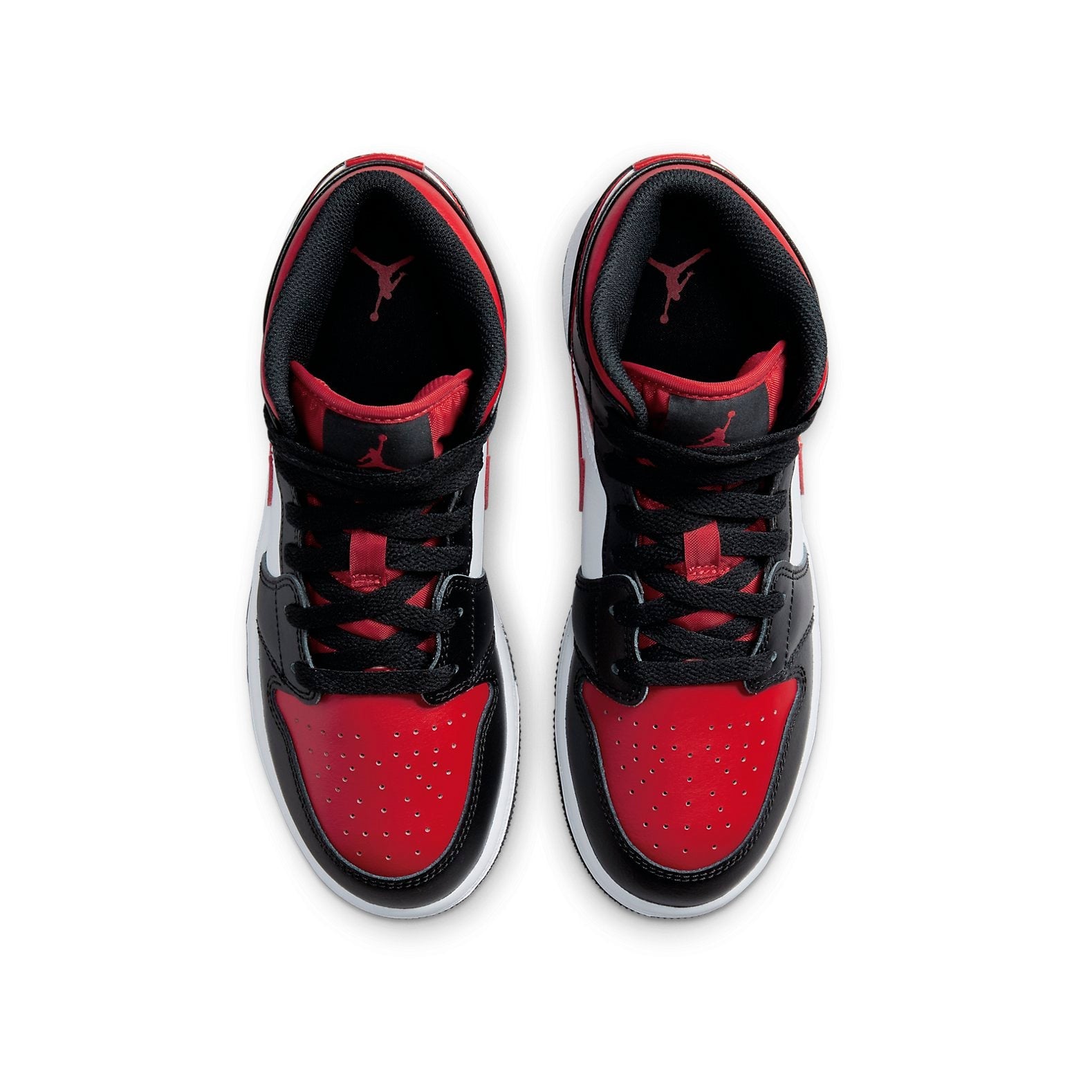 (GS) Air Jordan 1 Mid 'Black Fire Red' 554725-079