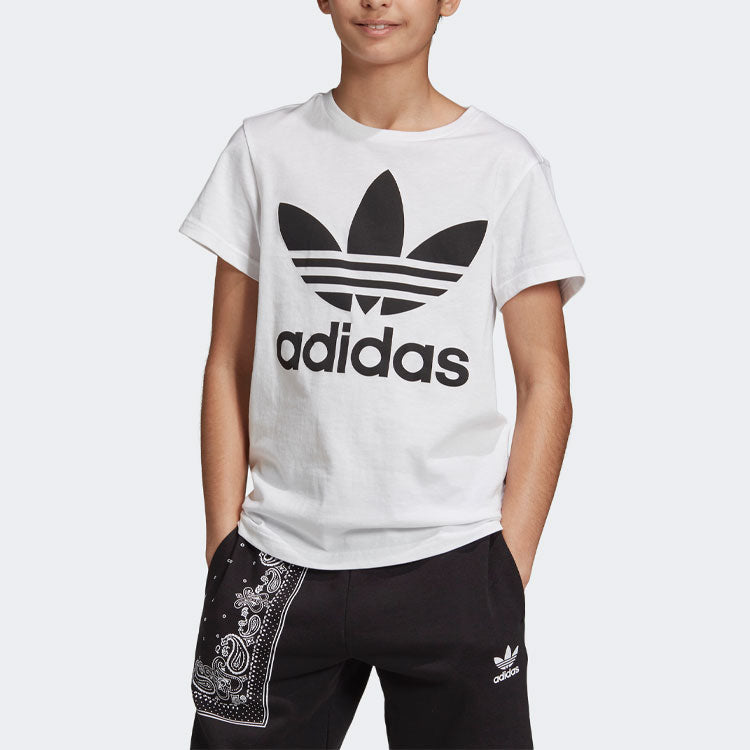 (GS) adidas Originals Trefoil T-Shirt 'White Black' DV2904