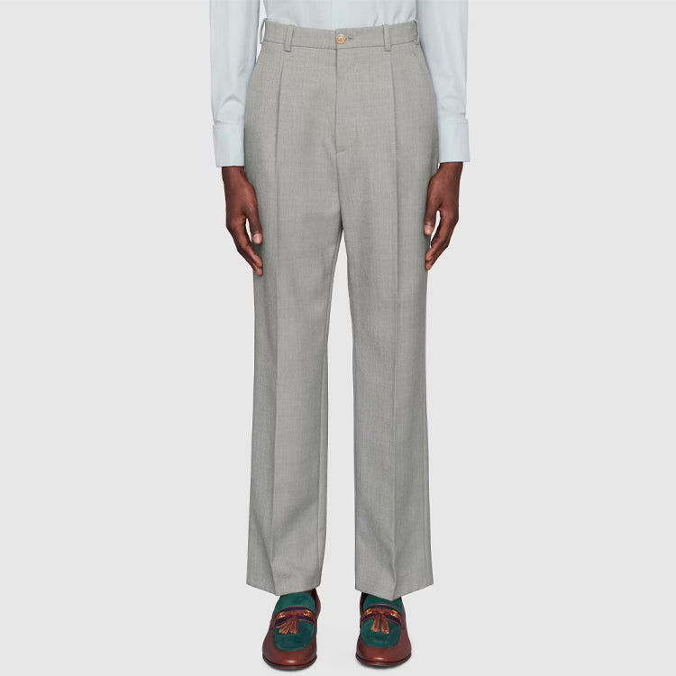 (WMNS) Gucci Sharkskin Wool Pants 'Grey' 675974-ZACFE-4734