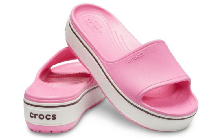 Crocs Crocband Platform Slide Thick Sole Pink Slippers 205631-6QF